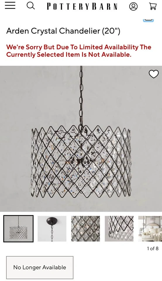 Pottery Barn Arden 20” Crystal Chandelier - photo 5