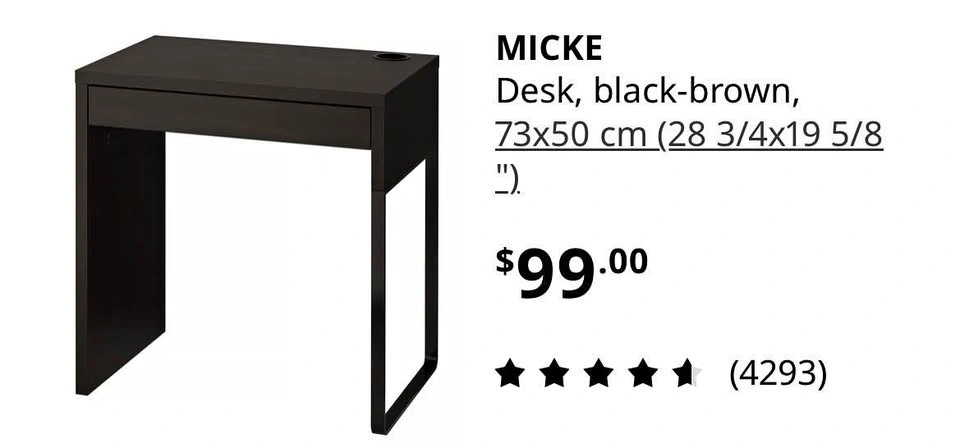 Ikea MICKE Table