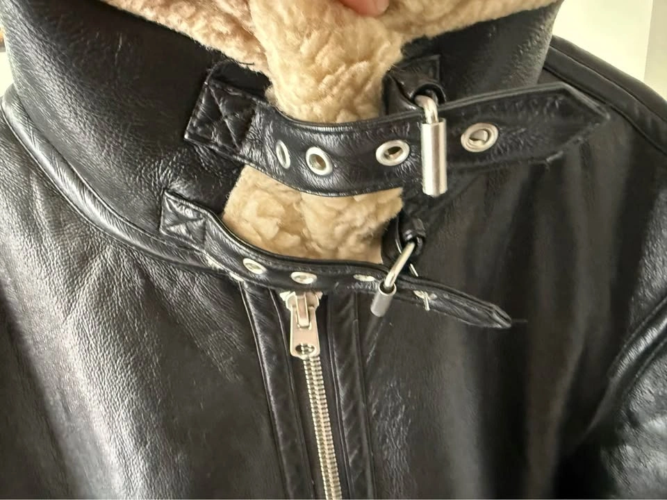 ZARA Leather Shearling Jacket - Large – Excellent Condition - photo 2