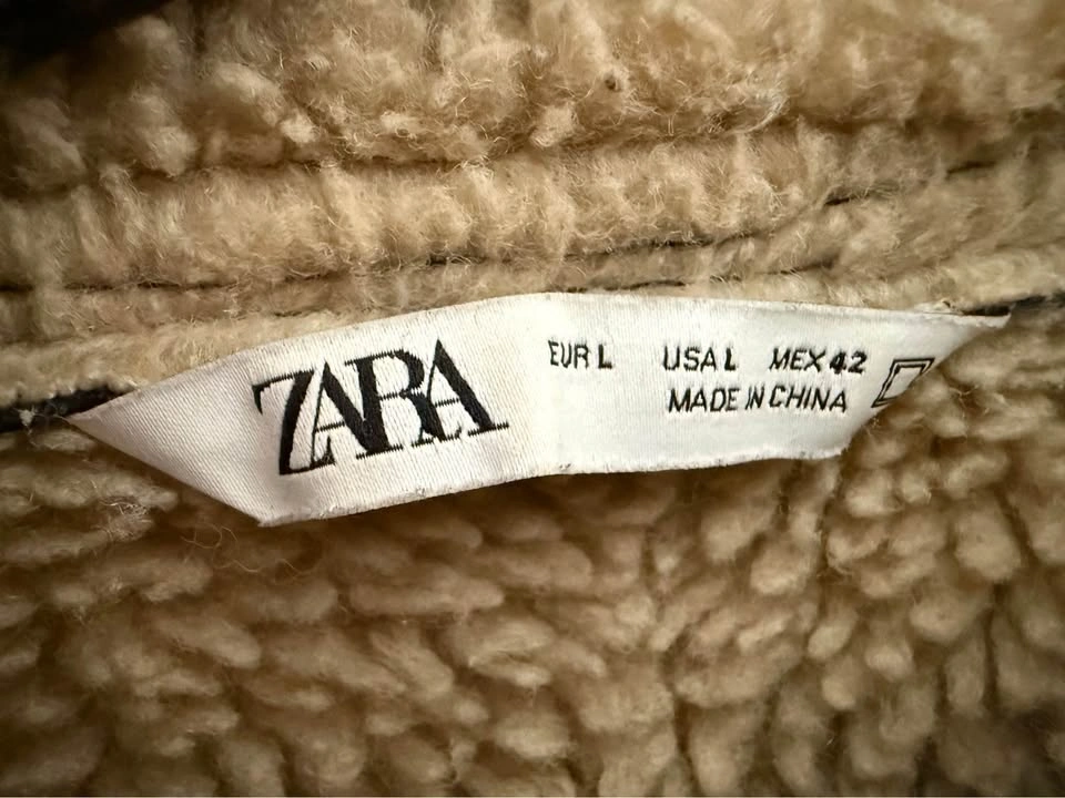 ZARA Leather Shearling Jacket - Large – Excellent Condition - photo 3