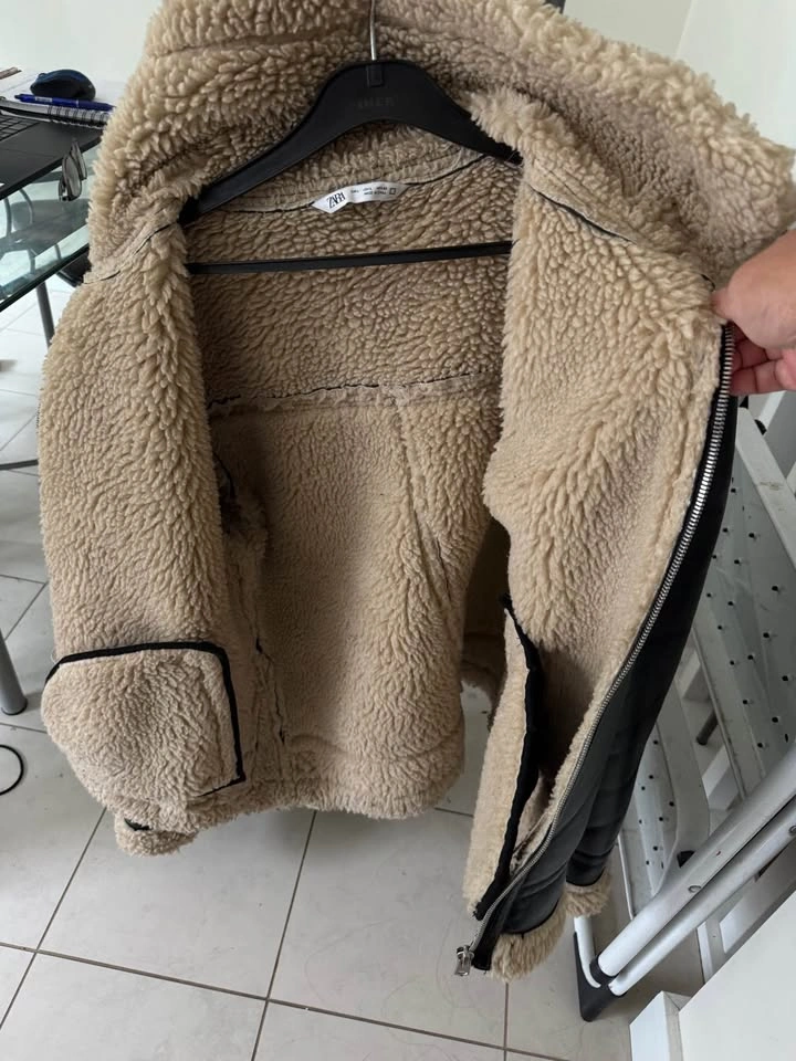ZARA Leather Shearling Jacket - Large – Excellent Condition - photo 5