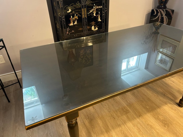 Custom build Wooden Dining Table with Tempered Glass Top - photo 3
