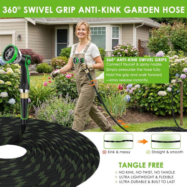 Non-Expanding Garden Hose 35 ft, Ultra Lightweight Hose - photo 3