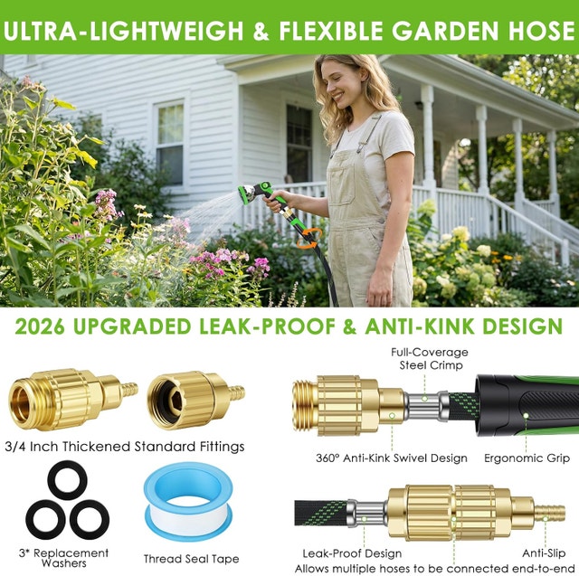 Non-Expanding Garden Hose 35 ft, Ultra Lightweight Hose - photo 4