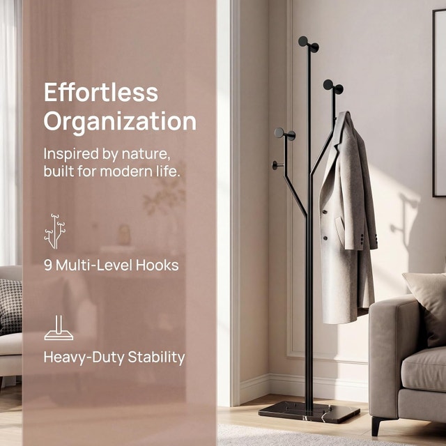 Sturdy Modern Coat Racks Freestanding with Hooks - photo 5