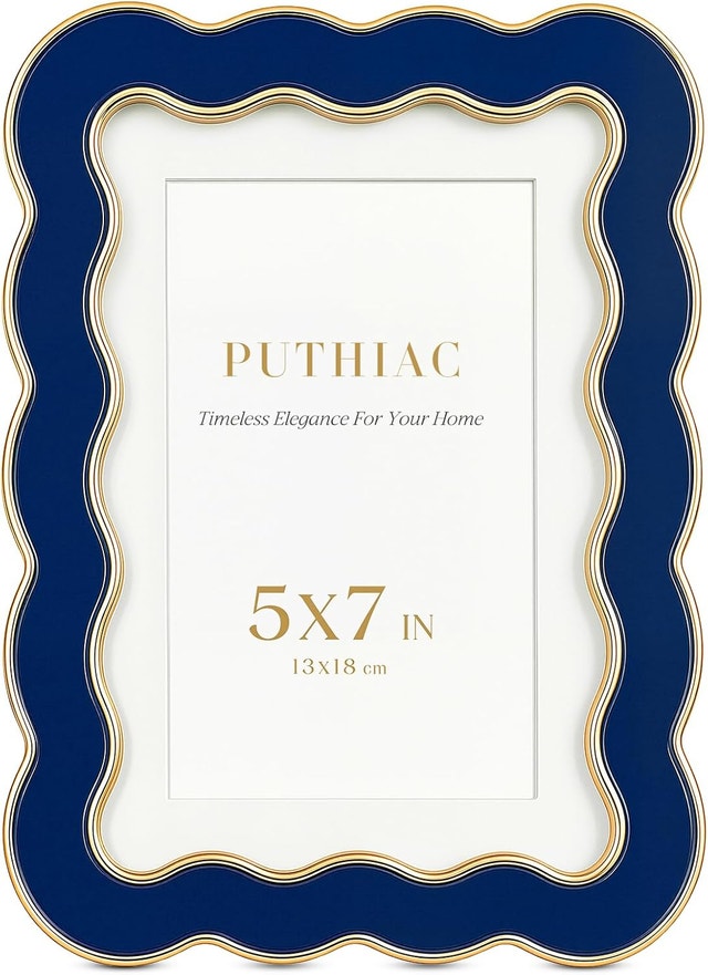 5x7 Scalloped Wavy Picture Frame, Metal Photo Frame