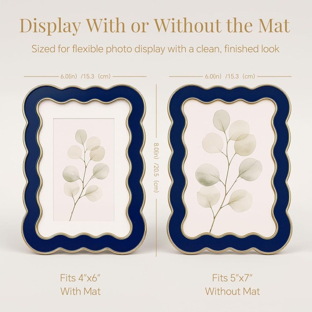 5x7 Scalloped Wavy Picture Frame, Metal Photo Frame - photo 3