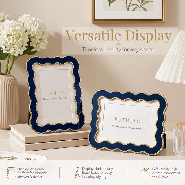 5x7 Scalloped Wavy Picture Frame, Metal Photo Frame - photo 5