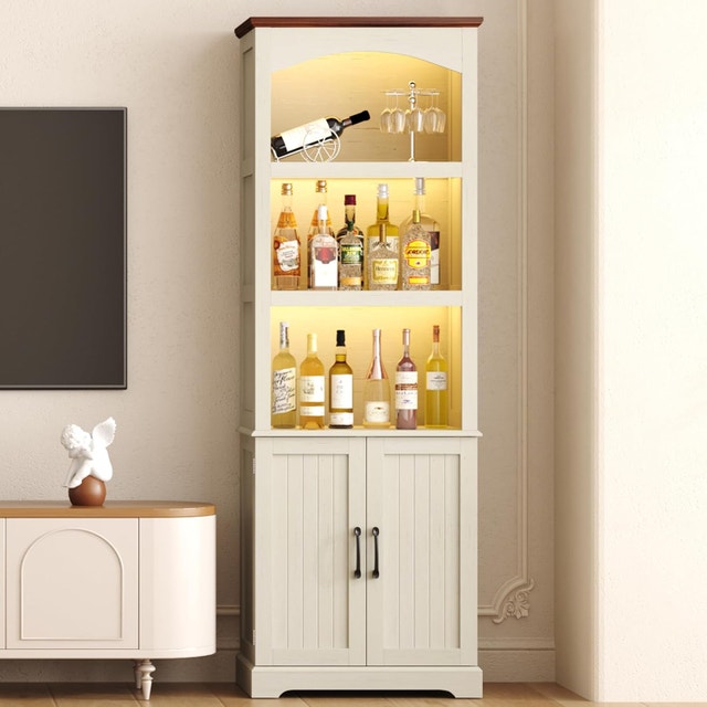 Yusong 70" Tall Arched Bookcase with 5 Tiers