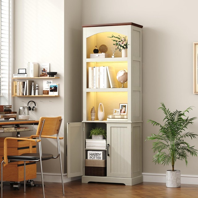 Yusong 70" Tall Arched Bookcase with 5 Tiers - photo 3
