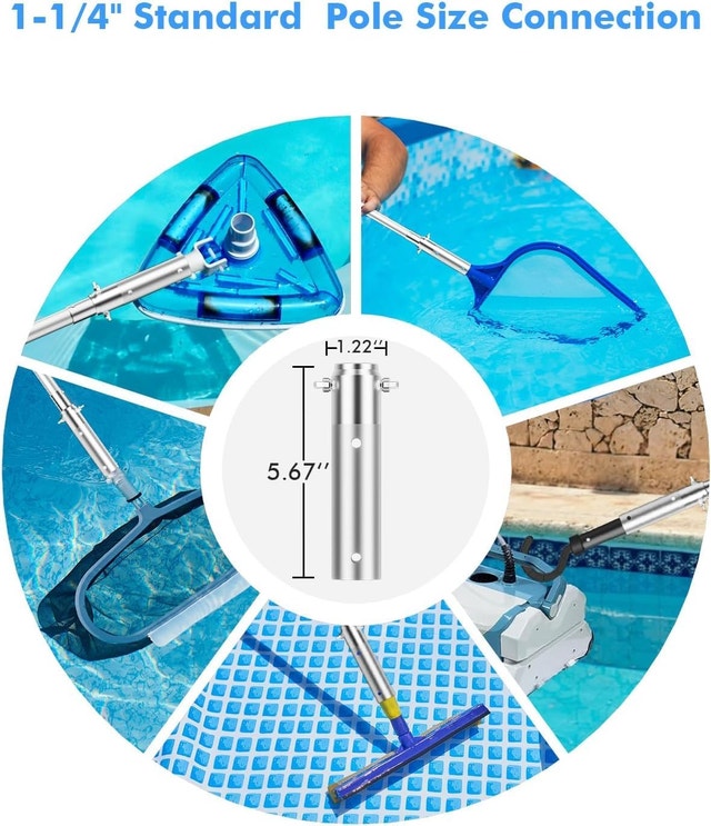 Pool Pole Telescopic 16FT Heavy Duty Upgraded Aluminum - photo 2