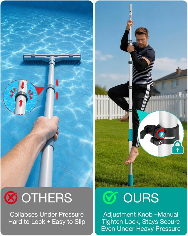 Pool Pole Telescopic 16FT Heavy Duty Upgraded Aluminum - photo 3
