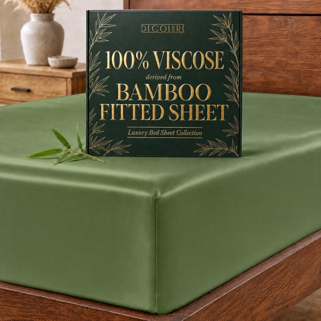 DECOLURE 100% Viscose Derived from Bamboo Fitted Sheet