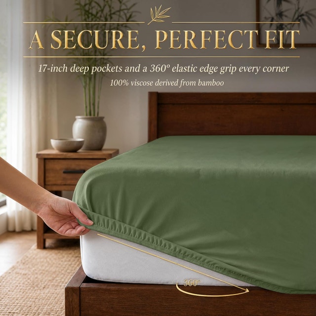 DECOLURE 100% Viscose Derived from Bamboo Fitted Sheet - photo 5