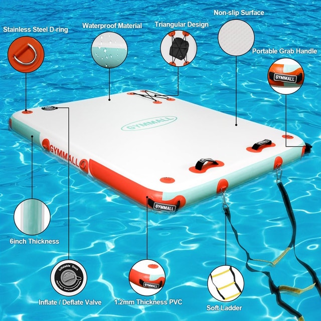 Inflatable Floating Dock Platform 6FT*5FT/ 8FT*6FT/ - photo 3