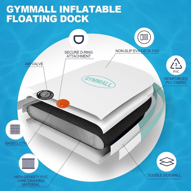 Inflatable Floating Dock Platform 6FT*5FT/ 8FT*6FT/ - photo 4
