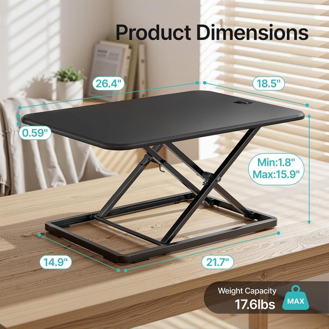 PEGZONE Standing Desk Converter 26.4", Height - photo 3