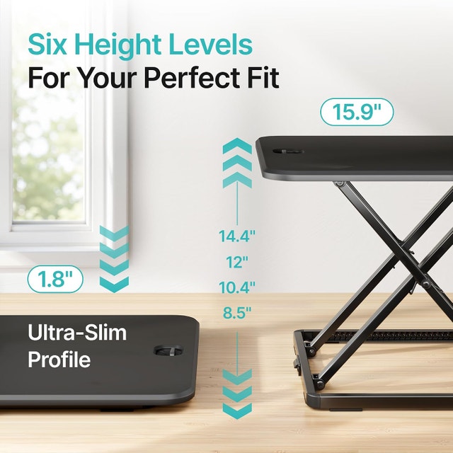 PEGZONE Standing Desk Converter 26.4", Height - photo 4