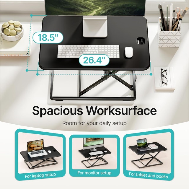 PEGZONE Standing Desk Converter 26.4", Height - photo 5