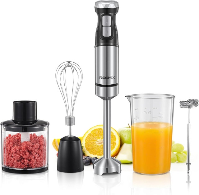 Reemix Immersion Blender Handheld, 5-in-1 Electric Hand