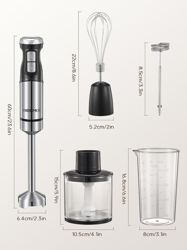 Reemix Immersion Blender Handheld, 5-in-1 Electric Hand - photo 3