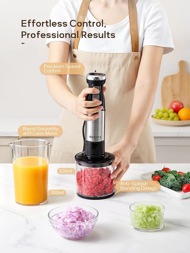 Reemix Immersion Blender Handheld, 5-in-1 Electric Hand - photo 4