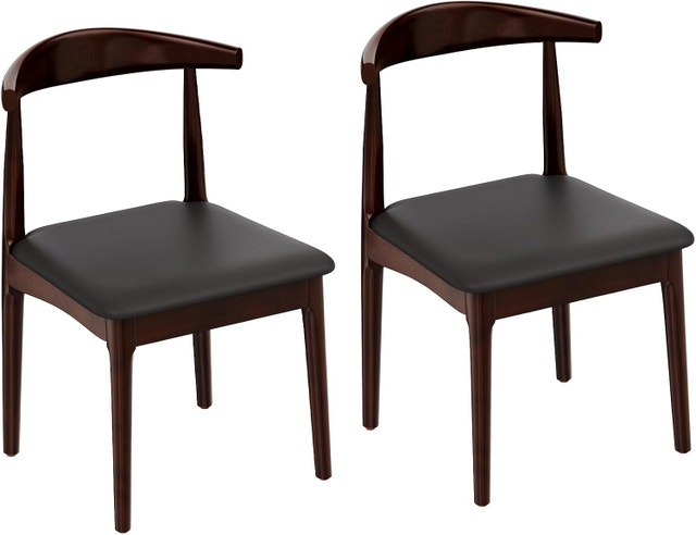 Solid Wood Dining Chairs Set of 2, Mid Century Modern