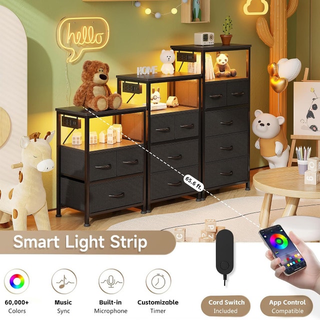 Dresser for Bedroom, Night Stands with Charging - photo 4