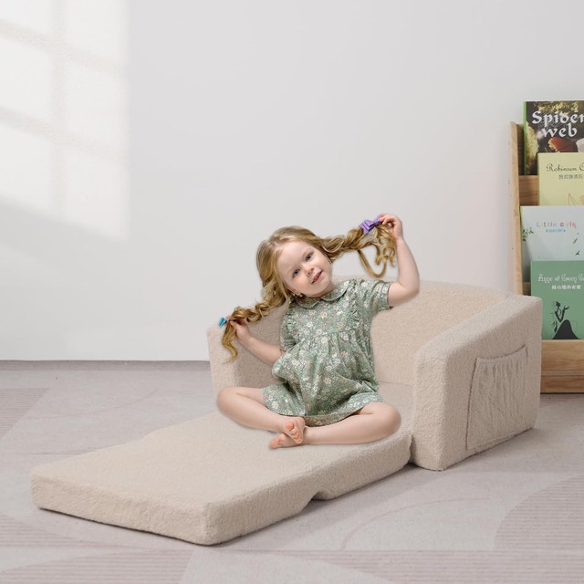 Kids Sofa Bed, 2 in 1 Fold Out Children's Sofa - photo 5