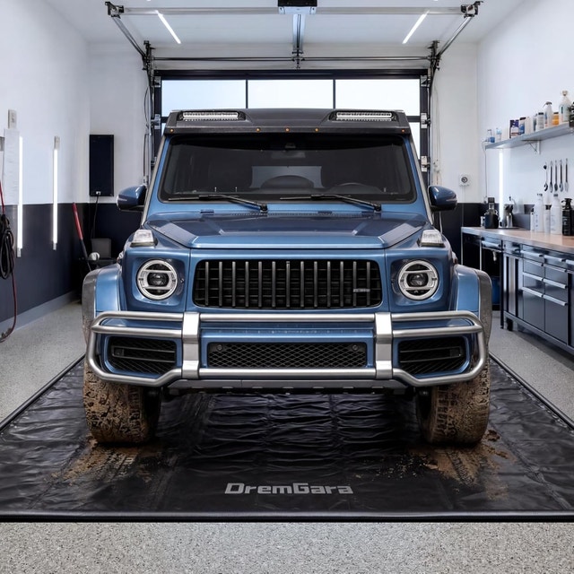 7'9" x 16' Garage Floor Mat, 610GSM PVC Containment Mat