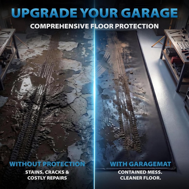 7'9" x 16' Garage Floor Mat, 610GSM PVC Containment Mat - photo 2