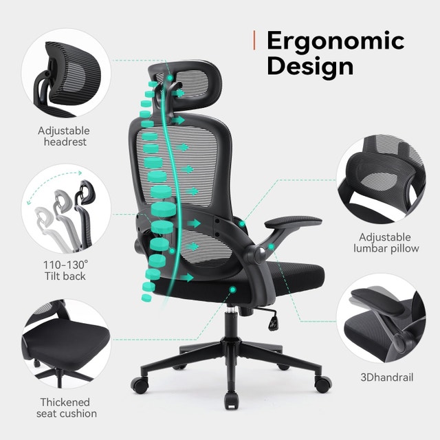 SIHOO M102C Ergonomic Office Chair, Black | High Back - photo 3