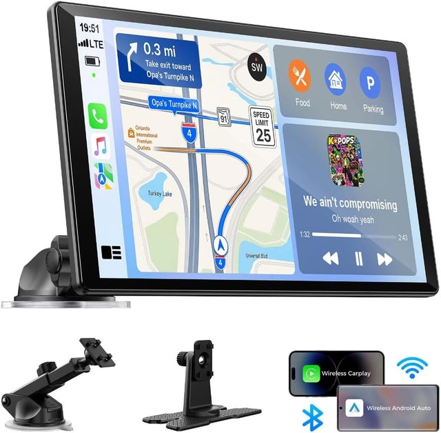 LAMTTO 11" Wireless CarPlay Screen with in-Cell Display