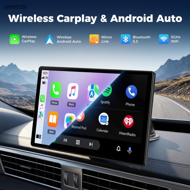 LAMTTO 11" Wireless CarPlay Screen with in-Cell Display - photo 3