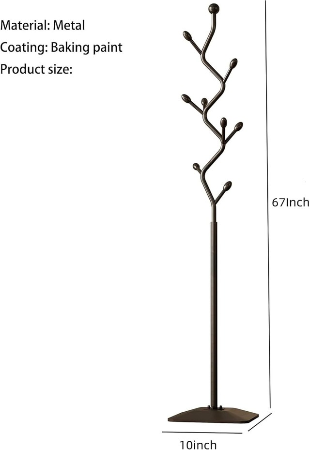Sturdy Black Coat Racks Freestanding with 8 Hooks - photo 2