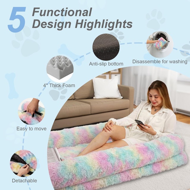 Human Dog Bed XL 200 x 112 x 31cm (79"x44"x12.5") - photo 3