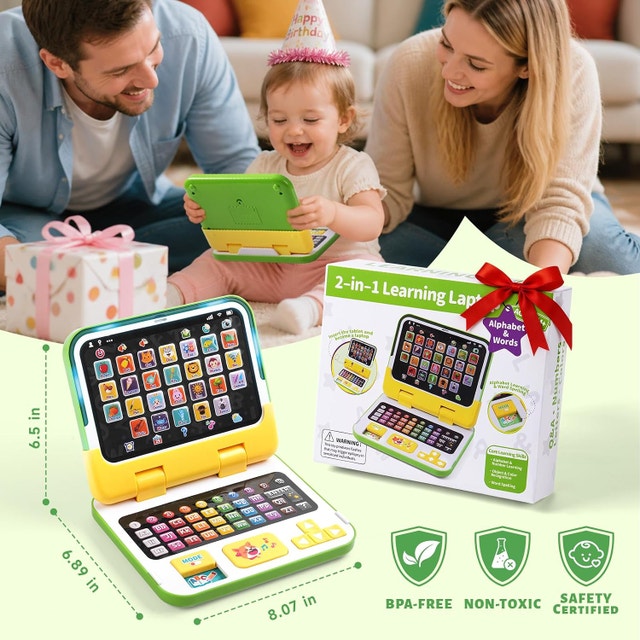 Yasterd Kids Tablet Laptop 2-in-1 Learning Toy for 1-3 - photo 2