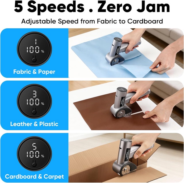 5-Speed Cordless Electric Scissors, Box Cutter - photo 3