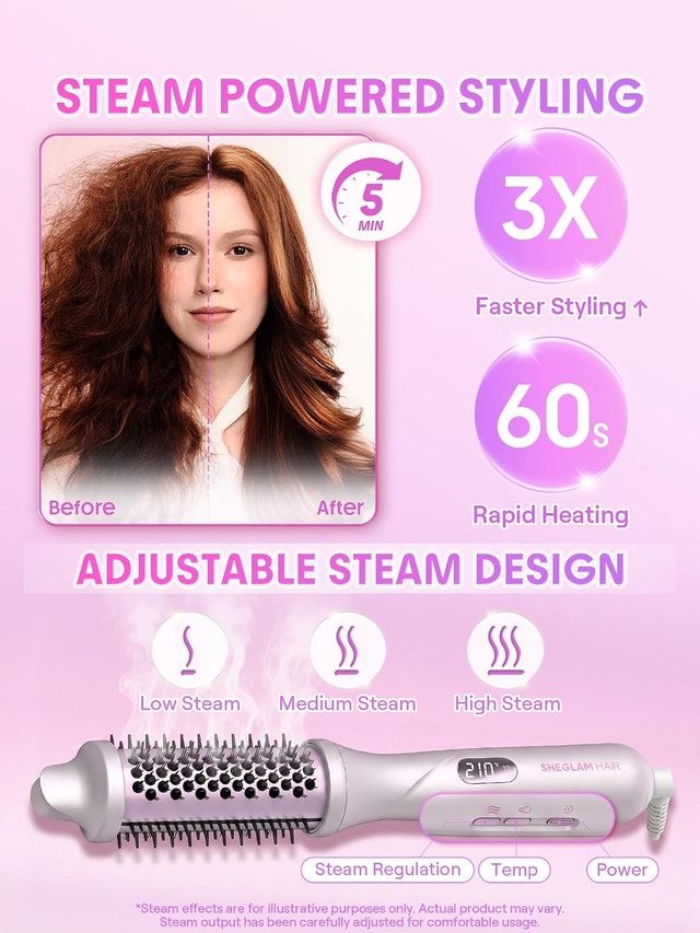 SHEGLAM Steam Thermal Brush, 1.5 inch Fast Heating - photo 5