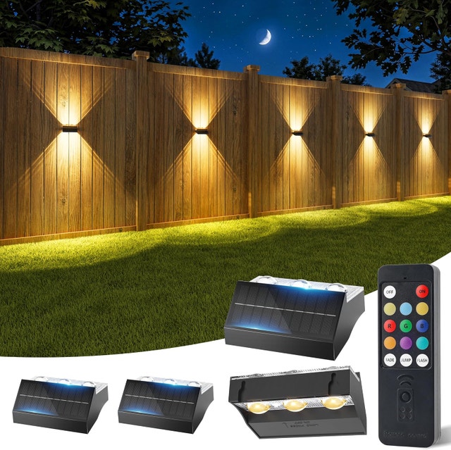NIORSUN Solar Fence Lights, Led Outdoor Lights