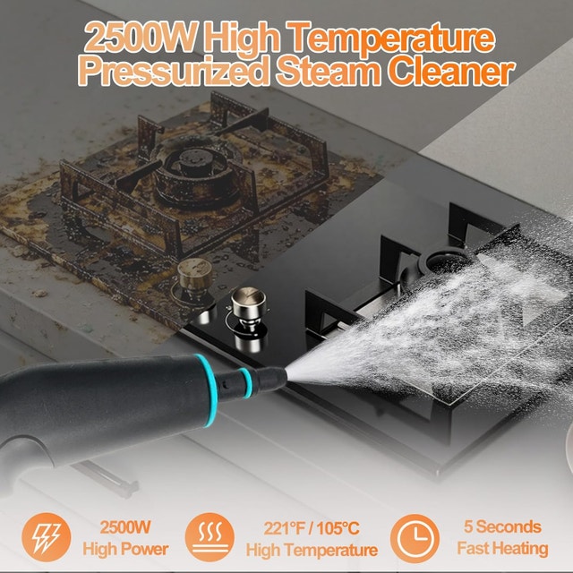 2500W Handheld Steam Cleaner, 6-Speed Portable Steamer - photo 5