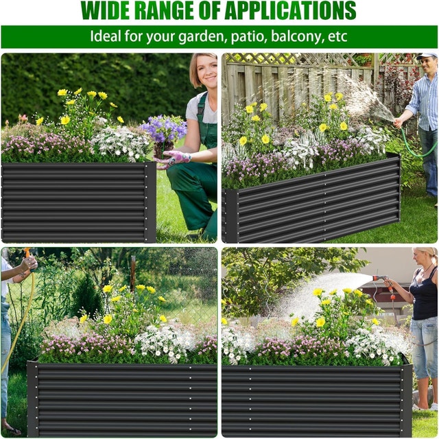DWALE Raised Garden Bed, 12×4×2ft Large Outdoor Metal - photo 2