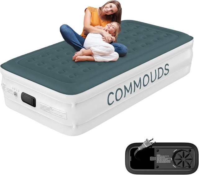 Twin Air Mattress with Built-in Pump, 18" Raised