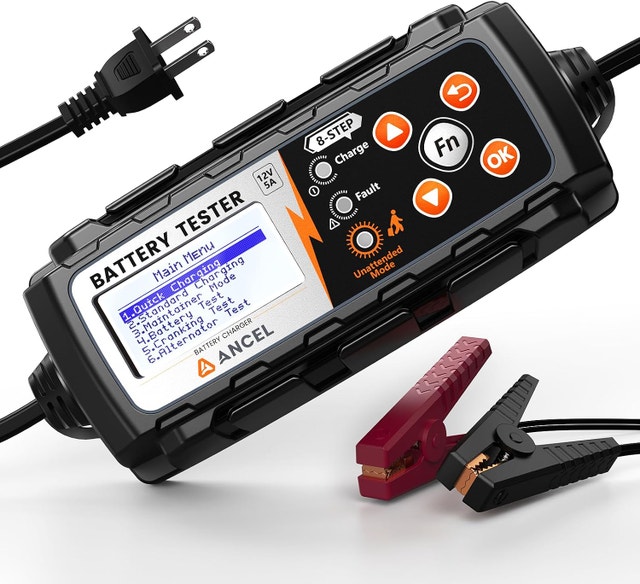 ANCEL BT521 12V Smart Battery Charger and Tester, 5A
