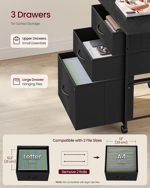 VASAGLE File Cabinet, Wood and Metal Printer Stand - photo 4