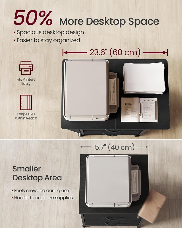 VASAGLE File Cabinet, Wood and Metal Printer Stand - photo 5