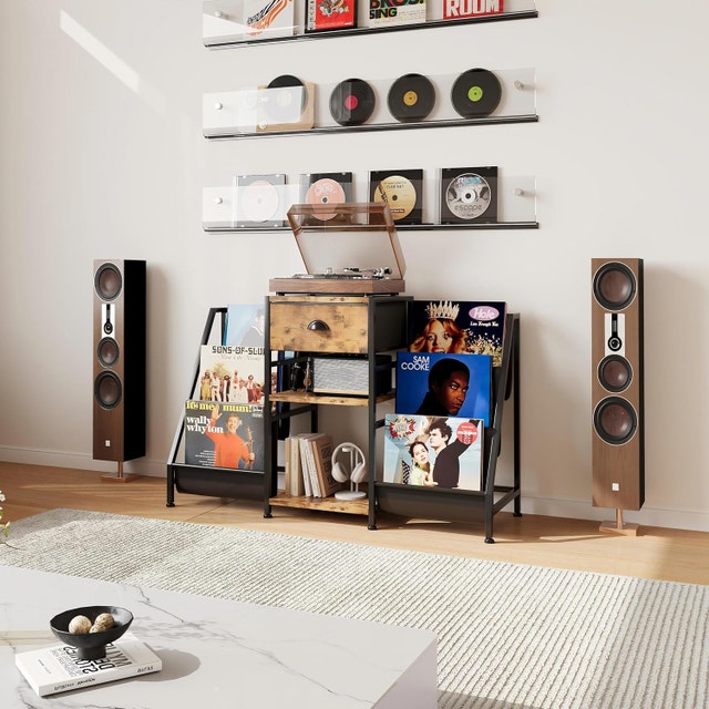 CAIYUN Record Player Stand with 3-Tier Storage - photo 2