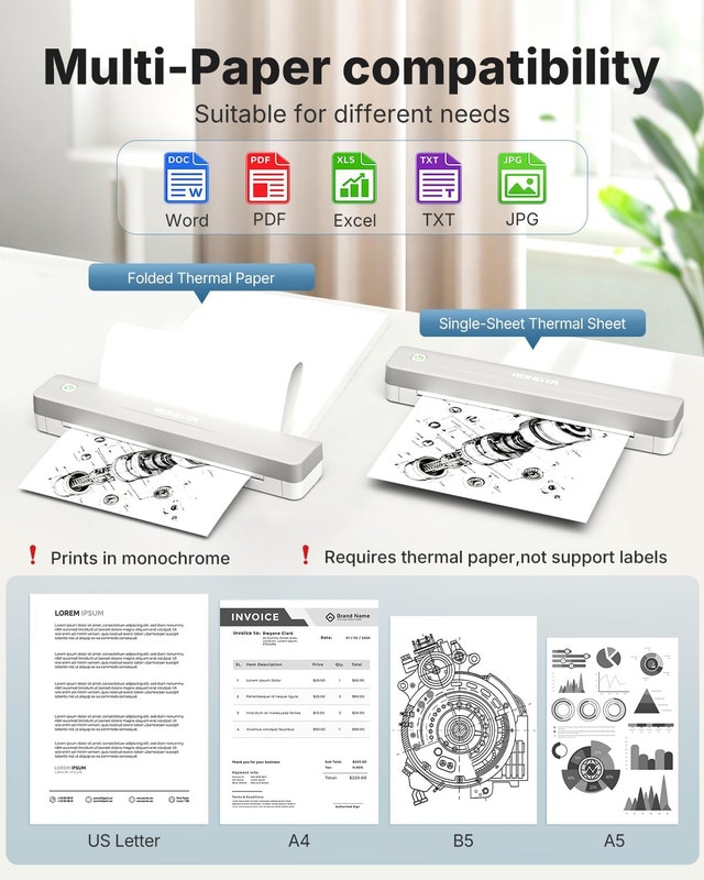 Rongta Bluetooth Thermal Portable Printer for Travel - photo 3