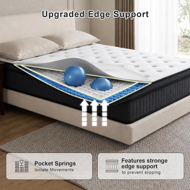 Twin Mattress, 10 Inch Memory Foam Hybrid Mattress Twin - photo 5