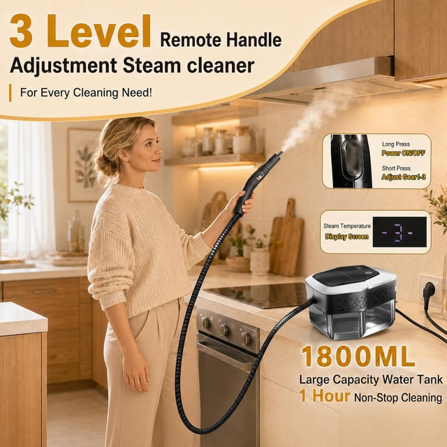 Steam Cleaner Handheld 1800ML 15s Fast Heat 19.6 FT - photo 3